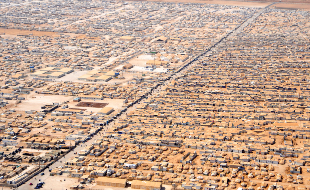 The Za'atri Refugee Camp in Jordan, home to around 80,000 Syrian refugees