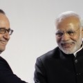President Hollande and Prime Minister Modi at the launch of the International Solar Alliance.