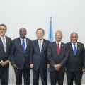 Secretary-General Ban Ki-moon meets with Leaders from Small Island Developing States
[Secretary-General’s Conference room, Le Bourget]
- H.E. Mr. Anote Tong, President of Kiribati
- H.E. Mr. Christopher J. Loeak, President of Marshall Islands
- H.E. Mr. Freundel Stuart, Prime Minister of Barbados
- H.E. Mr. Kenny Davis Anthony, Prime Minister of Saint Lucia  
- H.E. Mr. Enele Sosene Sopoaga, Prime Minister of Tuvalu
